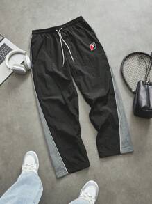 Manfinity Sport Corelite 男士休闲拼色抽绳运动裤 - 彩色 - 查看 1