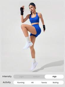 GLOWMODE 2.5" Powersculpt™ Cool Corset Quick Dry Shiny Biker Shorts Non-Slip High-Impact Running Jogging Training Gym Workout