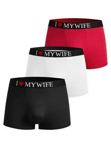 3 Pcs Men's Fashion Boxer Briefs, Suitable For Summer - Multicolor - View 1