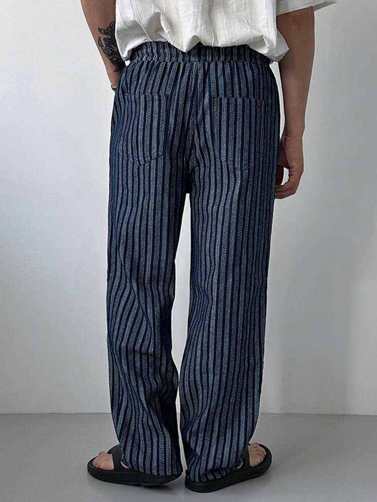 Colorful Striped Men's Denim Jeans, Spring/Summer