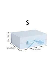 SHEIN 1pc Ribbon Gift Box With Bow Folding Box Style Cosmetic Gift Box For Birthday Presents And Holiday Gifts Valentine's Day Mother's Day Graduation