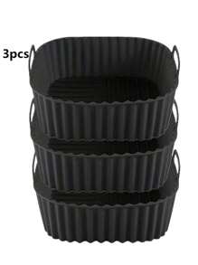 方形硅胶空气炸锅篮托盘适用于 4-7QT 空气炸锅不粘可重复使用空气炸锅锅垫烤箱微波炉蛋糕盘厨房配件 - 彩色 - 查看 14