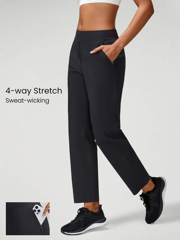 GLOWMODE Tapered Fitted Cigarette Pants With Zippered Pockets Casual Work