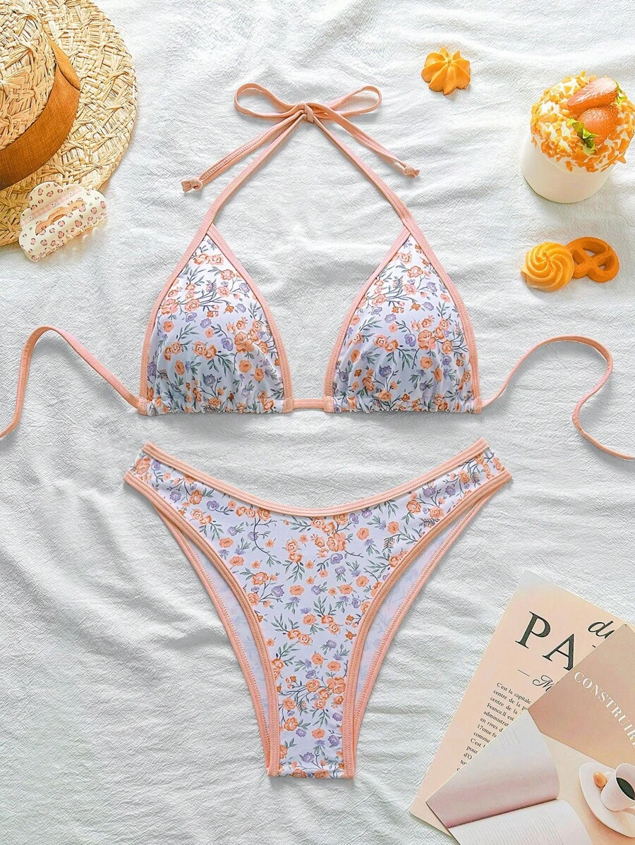 Swim Mod 女士碎花粉色比基尼套装 - 彩色 - 查看 1