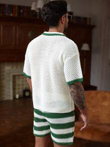 Manfinity CityGents Men's Knit Set: Short Sleeve Top And Shorts, Fashionable For Summer Summer Two Pieces Set For Men