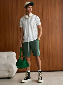 SWAVVY Männer T-Shirt mit Streifen Muster & Tunnelzug Shorts - Verschiedenfarbig - Übersicht 7