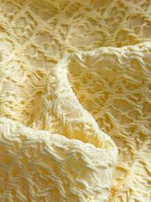 SHEIN Tall Women's Summer Casual Daily Solid Color Mesh Fabric Ruffled Halter Tie Bow Mini Dress