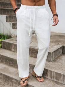 Manfinity Nomadique Pantalon de travail casual pour hommes à cordon de serrage et poche, couleur unie