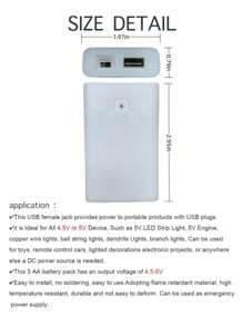 1pc USB Female Socket 3 AA Battery Case White Battery Box Holder For 4.5- 5V USB LED Strip Lights Fairy String Lights Curtain Lights And Other Device With Cover And On/Off Switch - Battery case - View 4