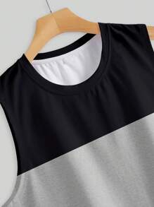 Manfinity Homme Men's Contrast Color Crew Neck Casual Tank Top For Summer - Multicolor - View 5