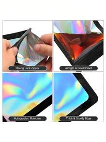 30 件 PVC 珠宝收纳袋，激光透明黑色包装袋，可密封包装袋，简约纯色手链珠宝袋，情人节家居礼物