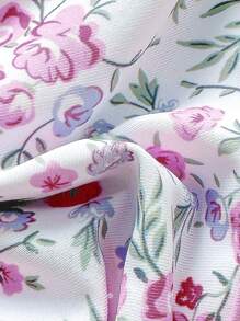 Swim Mod Women's Ditsy Floral Printed Pink Bikini Set For Summer Beach Vacation - Purple - View 6