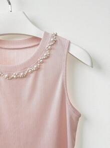 INAWLY 女士无袖纯色背心，适合夏季 - 粉色 - 查看 7