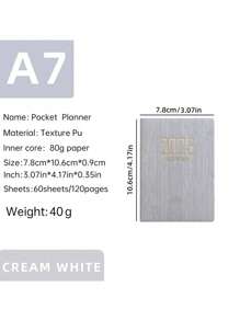 SHEIN 1PC 2025 A7 Weekly Planning Notebook Daily Schedule Mini Portable Diary PU Leather Cover English Plan Book Includes To-Do List Tasks, Expense Tracking And Organizing Meals School Supplies