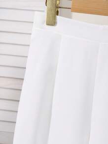 SHEIN Bộ trang phục 2 món cho bé gái tuổi teen Áo vest đen có trang trí nơ trắng, kết hợp với quần âu trắng, trang nhã thường ngày - Hồng - Xem 7