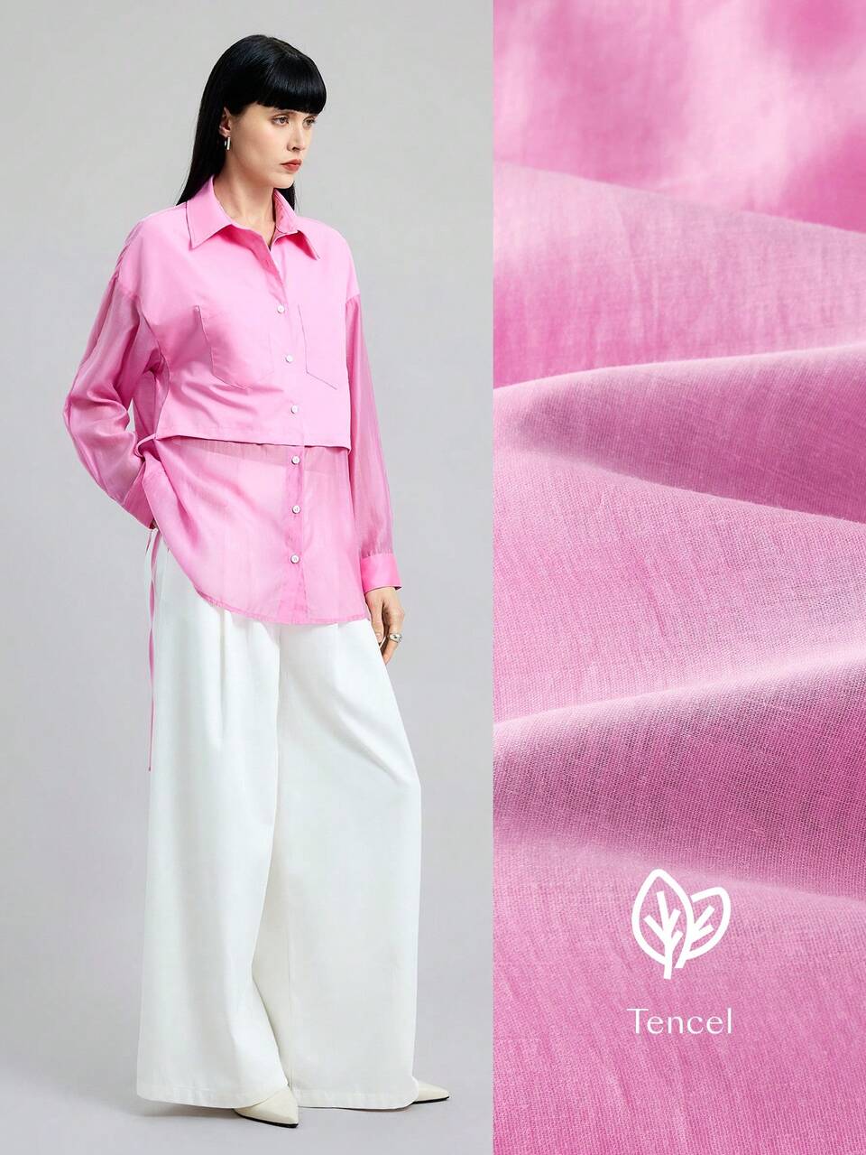 Women's Mother Pink Shirt, Vacation Stitching Vacation Long Sleeve Fashion Suitable For Summer Tops, Teacher Wear Smart City