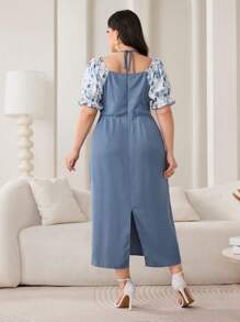 Modelyn Vestido informal de manga corta de talla grande, apropiado para el verano - Multicolor - Ver 2