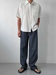 DAZY Quần Jeans Denim Nam Sọc Nhiều Màu, Xuân/Hè - Rửa tối - Xem 5