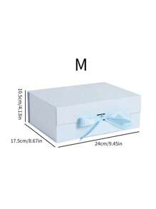 SHEIN 1pc Ribbon Gift Box With Bow Folding Box Style Cosmetic Gift Box For Birthday Presents And Holiday Gifts Valentine's Day Mother's Day Graduation