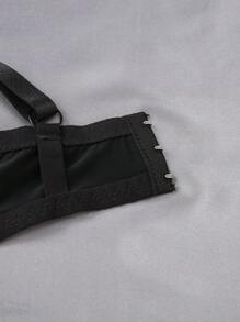 Bare Chapter 2pcs/Set Plus Size Women's Wedding Lace Patchwork Minimalist Underwire Bra With Padding, Adjustable, Lift - Multicolor - View 4