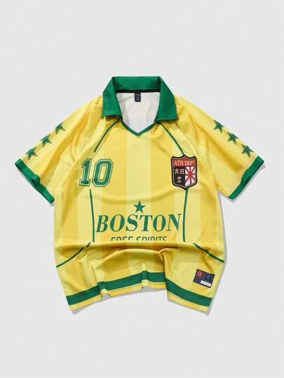 Street Life Men's Soccer Polo Shirts, Short Sleeve Jersey, Suitable For Everyday Wear, Spring/Summer