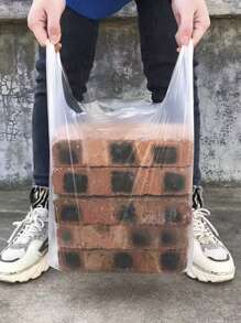 SHEIN Un conjunto de 100 bolsas de plástico blancas y transparentes, bolsas para desayuno, bolsas de envasado de alimentos desechables, bolsas de plástico para supermercados y compras, adecuadas para uso diario