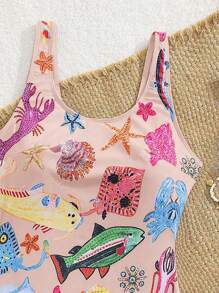 Swim Vcay Springbreak Women Plus Size Rhinestone One-Piece Swimsuit, Beach Vacation Style For Summer - Pink - View 5