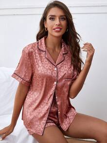 SHEIN 女士睡衣套装 - 藕粉色 - 查看 3