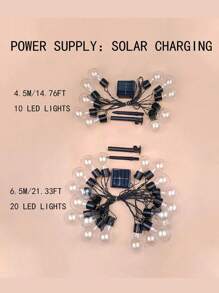 1pc LED Solar Powered 8 Modes Transparent Retro Globe String Lights, Suitable For Garden Decoration, Camping Tent Decor, Holiday Wedding Outdoor Lighting Fall Decor House Decor Outdoor Decor - Warm color - View 9