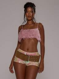 MUSERA Maglie da donna con texture soffice e corta, con spalline, adatte per uscire, per feste di Natale e autunno