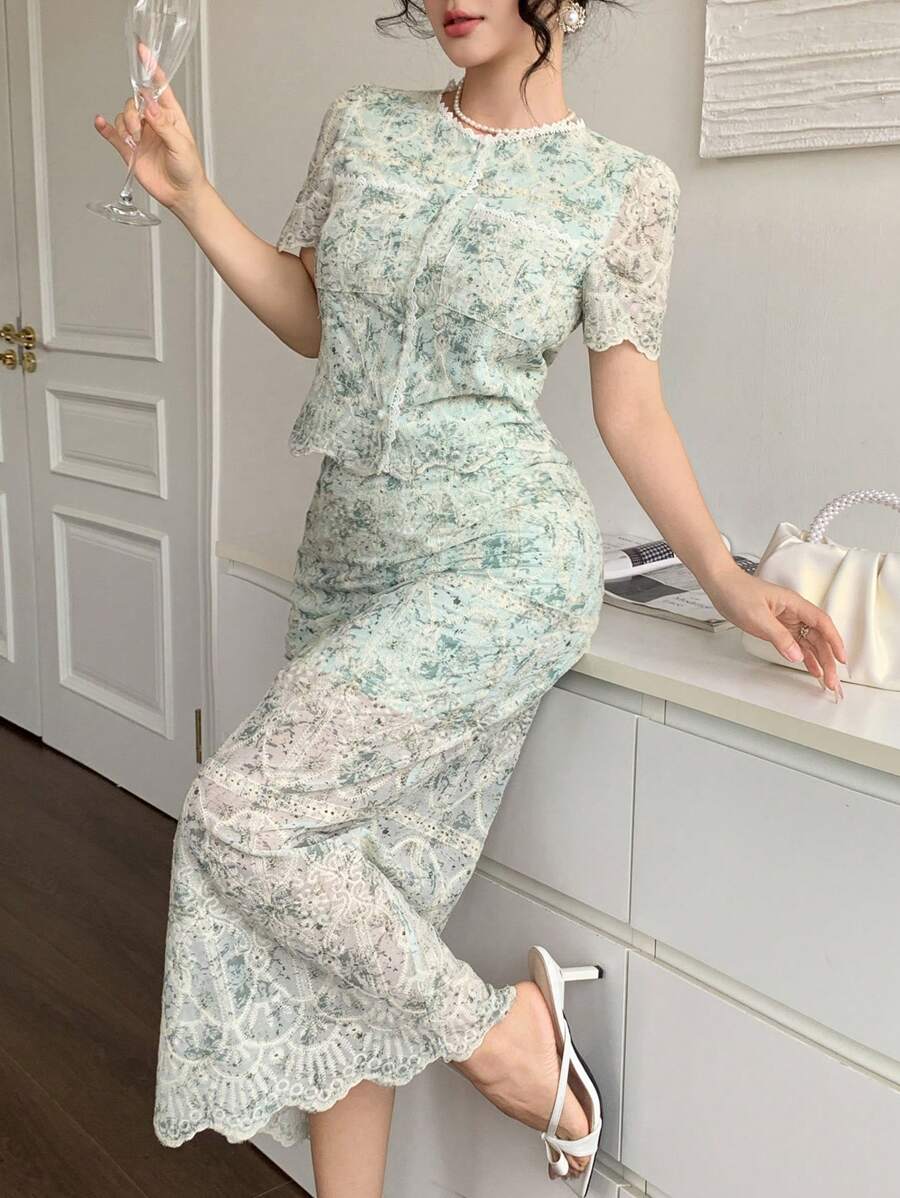 SHEIN DAZY DRESS New Summer Lace Patchwork Sleeveless