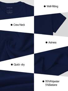 Men's Regular Fit "Brainrot" T-Shirt, "Dank Memes" T-Shirt, "Brainrot" Shirt, Unhinged Funny Meme Graphic Print Crew Neck Short Sleeve Casual American Minimalist T-Shirts, For Birthday - Navy Blue - View 4