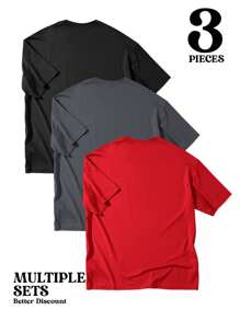 Manfinity EZcore 3 Stücke/Set Herren Cartoon Hase Fitness bedruckte Slim Fit Kurzarm T-Shirts, Sommer