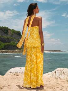 Opulessa Vestido slim fit con estampado de malla de punto para mujer
