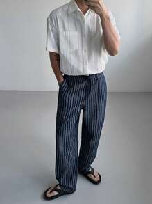 DAZY Quần Jeans Denim Nam Sọc Nhiều Màu, Xuân/Hè - Rửa tối - Xem 3