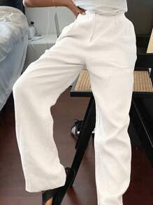 Livesso Women's Casual/Business Casual Trousers, Summer New Arrival,Back To School Clothes - White - View 3