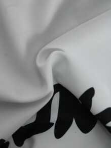 Manfinity Swimmode Men's White Letter Print Elastic Waist Summer Swim Trunks Men S Bathing Suit Trunks BeachModeOn - Black and White - View 5