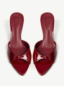 CUCCOO CHICEST 女士时尚优雅酒红色尖头细高跟凉鞋 - 酒紅色 - 查看 10