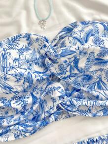 SHEIN 青少年女孩两件套休闲简约舒适褶皱背心和 A 字裙套装 - 粉色 - 查看 6