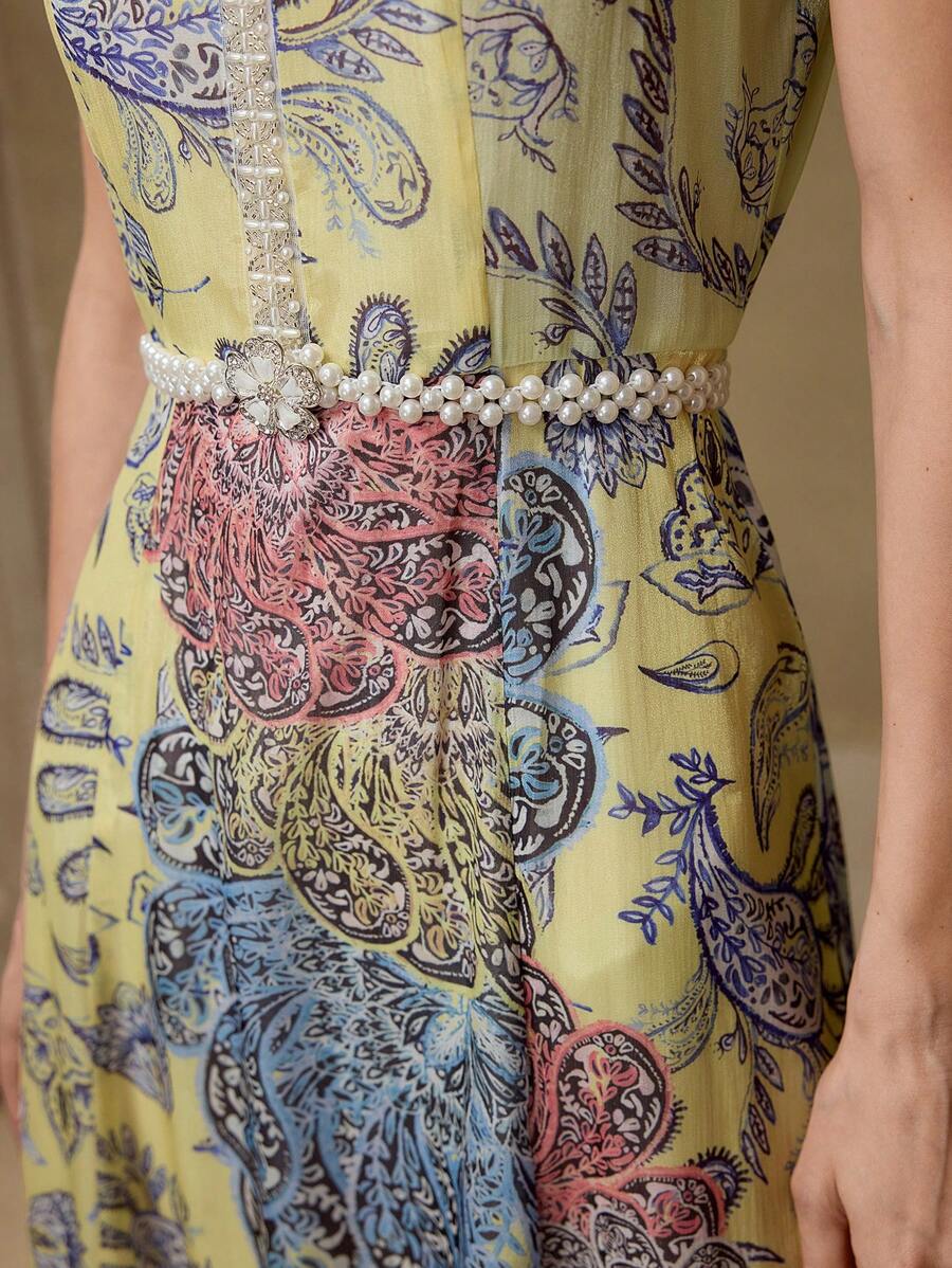 MOTF Robe à imprimé floral avec ceinture - Multicolore - Voir 2