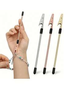 SHEIN 1/2/3/4PCS Bracelet Assist Wear Clip Jewelry Assistant Fastens And Hooks Device Jewelry Bracelet Necklace Watch Buckle Zipper
