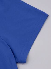 SHEIN Holidaya Camiseta de manga corta y cuello redondo con estampado de limones y letras, talla grande - suave, transpirable, microelástica, top casual para verano y primavera - ropa de mujer de talla grande con ajuste regular, camisetas gráficas para mujeres