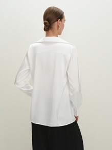 BizChic 2025 Blusa de encaje blanco de verano para mujer, estilo casual de negocios, elegante y apropiada para invitados de boda, conciertos de música country, brunch, aeropuerto, estilo vintage de los 90, estilo de Estocolmo, Día de la Independencia de Estados Unidos - Blanco - Ver 4