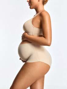 SHEIN Shape Pantalones cortos informales de cintura alta para maternidad