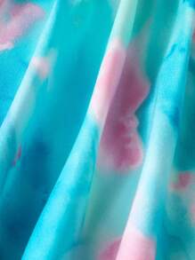 2 件女童针织牛奶丝吊带裙，心形数码印花和蜡染数码印花，适合夏季日常穿着、外出、旅行、度假和聚会 - 彩色 - 查看 3