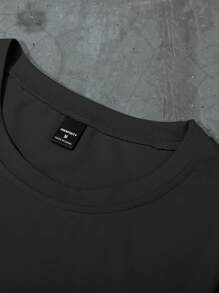 Manfinity LEGND Camiseta de manga corta con estampado de letras para hombre, informal y versátil, de verano