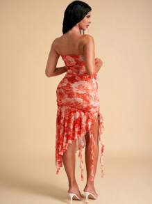 MaterniChic Pregnant Women's Fashionable Bandeau Midi Dress, Suitable For Summer Birthday Dresses For Maternity Baby Shower Elegant Summer Dress