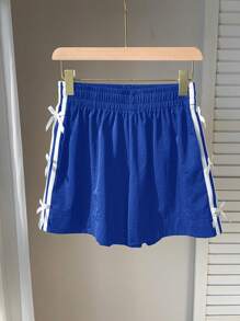 Comfortcana Shorts casuales de dama azul marino, prácticos y versátiles, para el verano