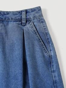 SHEIN MOD Women's Casual Loose Long Blue Denim Skirt,Puerto Rico,Office Women,Valentines Women,90s,Spring Women,Jeans Skirt,Women Denim Skirts,Cowgirl Women,Renaissance Skirt,Work Skirt - Dark Wash - View 5