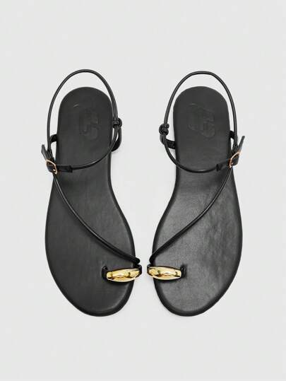 CUCCOO BIZCHIC Women's Flat Round Toe Strap Shoes, Fashion Beach Resort Flat Sandals For Christmas